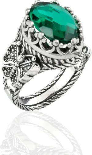 925 Sterling Silver Filigree Art Double Butterfly Detailed Women Cocktail Statement Ring, Gift Boxed