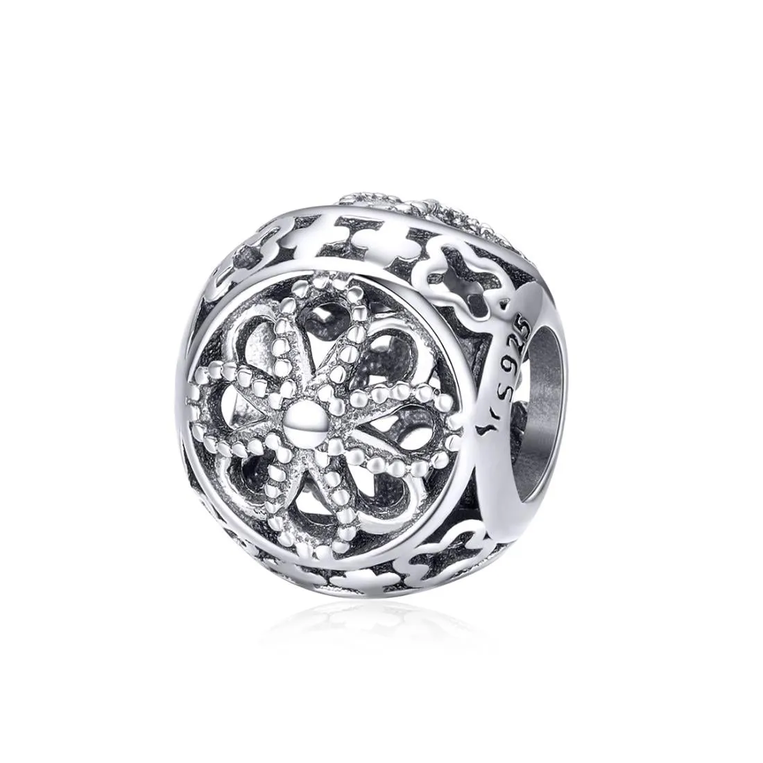 925 Sterling Silver Flower Beads For Diy Bracelets & Necklaces
