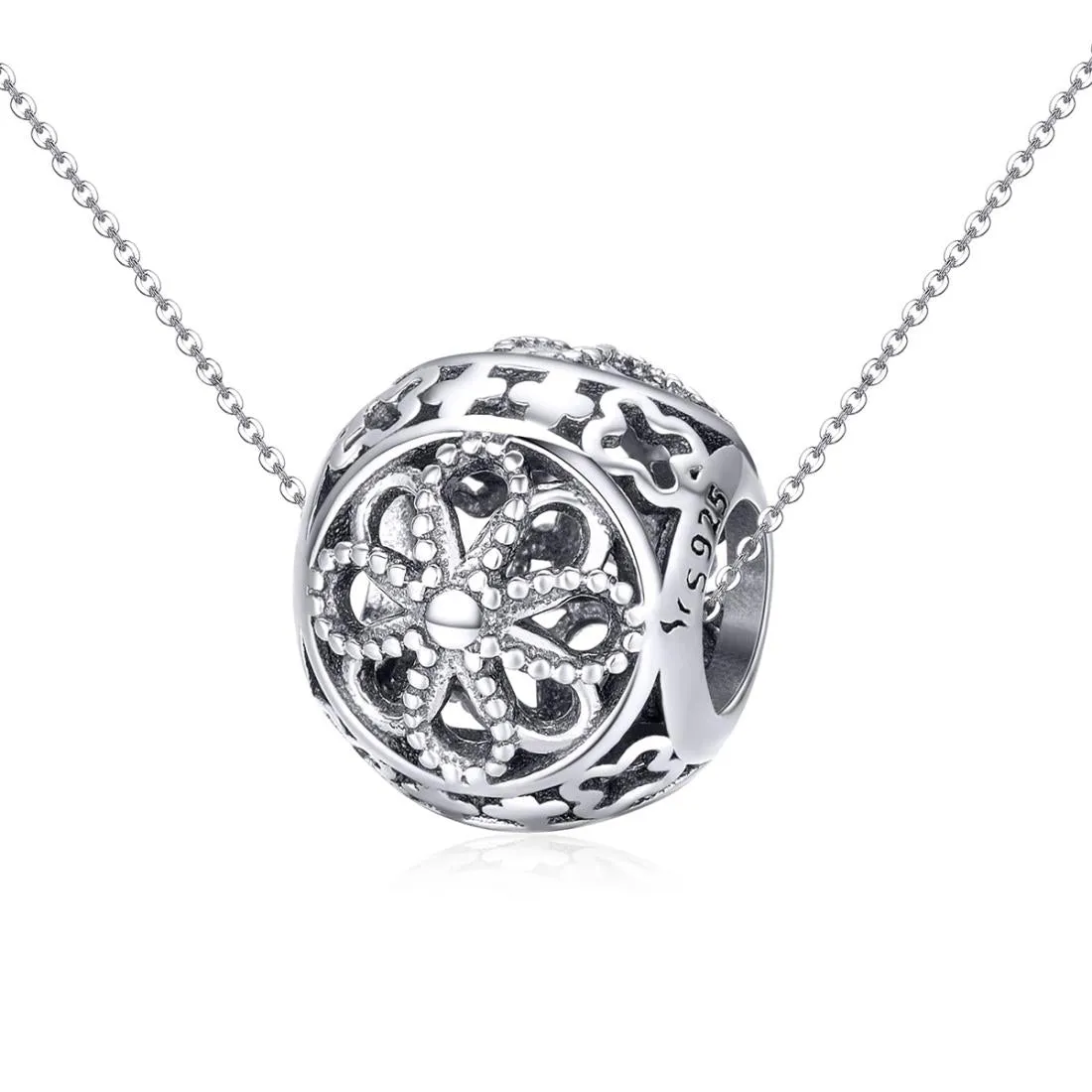 925 Sterling Silver Flower Beads For Diy Bracelets & Necklaces