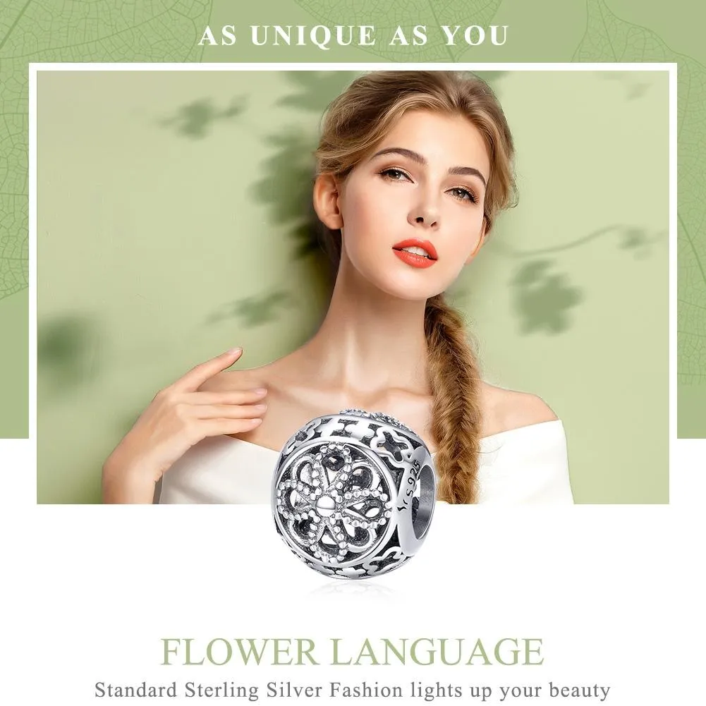 925 Sterling Silver Flower Beads For Diy Bracelets & Necklaces