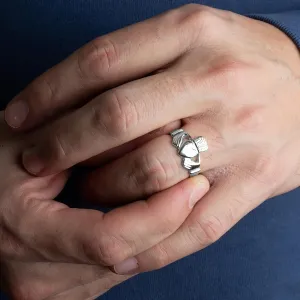 .925 Sterling Silver Men's Traditional Claddagh Ring