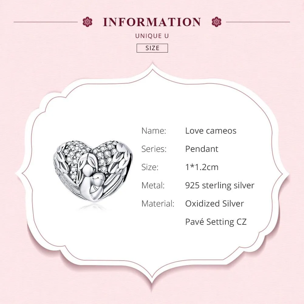 925 Sterling Silver Motherly Love Relief Beads For Diy Bracelets & Necklaces