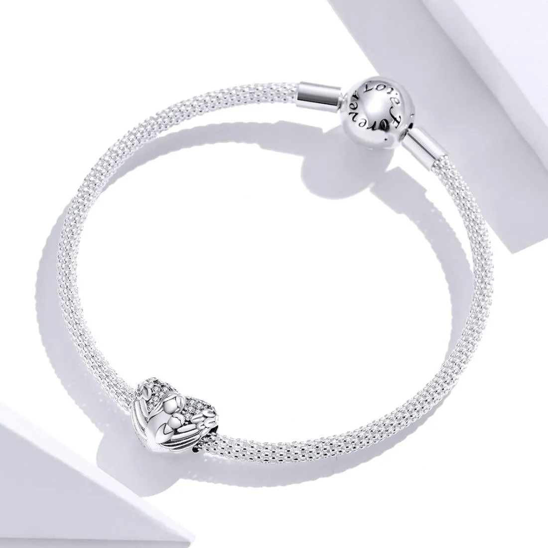 925 Sterling Silver Motherly Love Relief Beads For Diy Bracelets & Necklaces