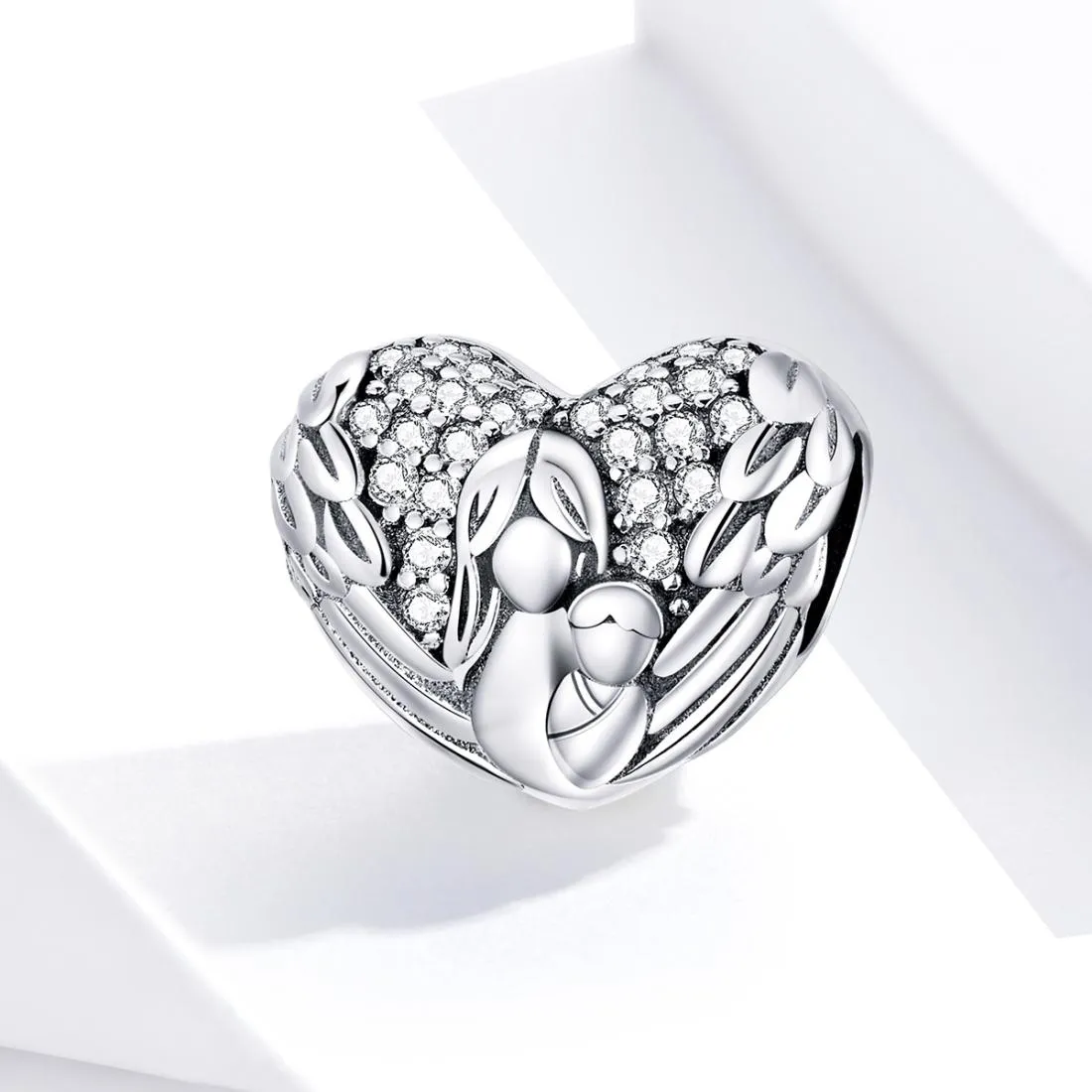 925 Sterling Silver Motherly Love Relief Beads For Diy Bracelets & Necklaces