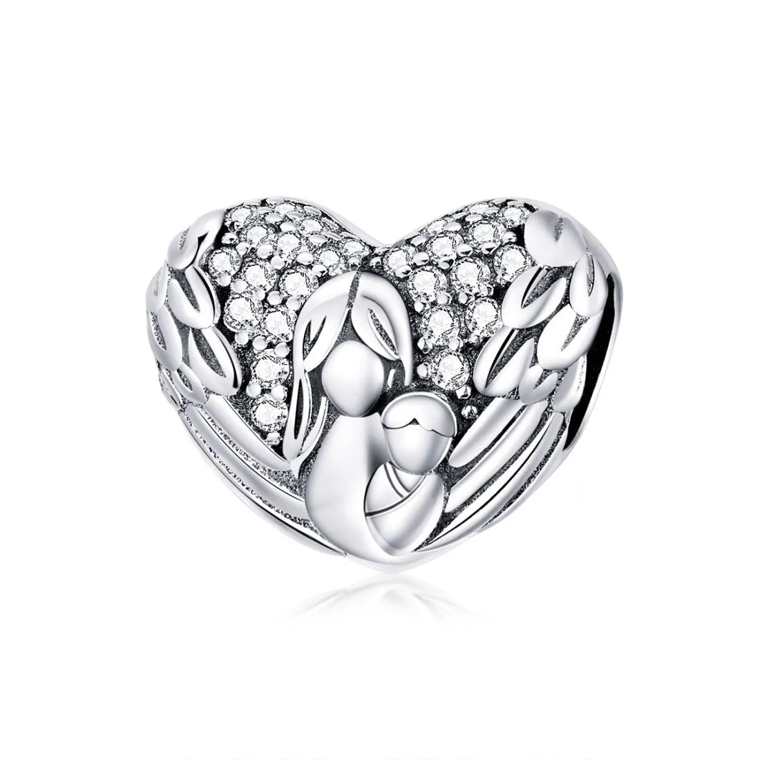 925 Sterling Silver Motherly Love Relief Beads For Diy Bracelets & Necklaces