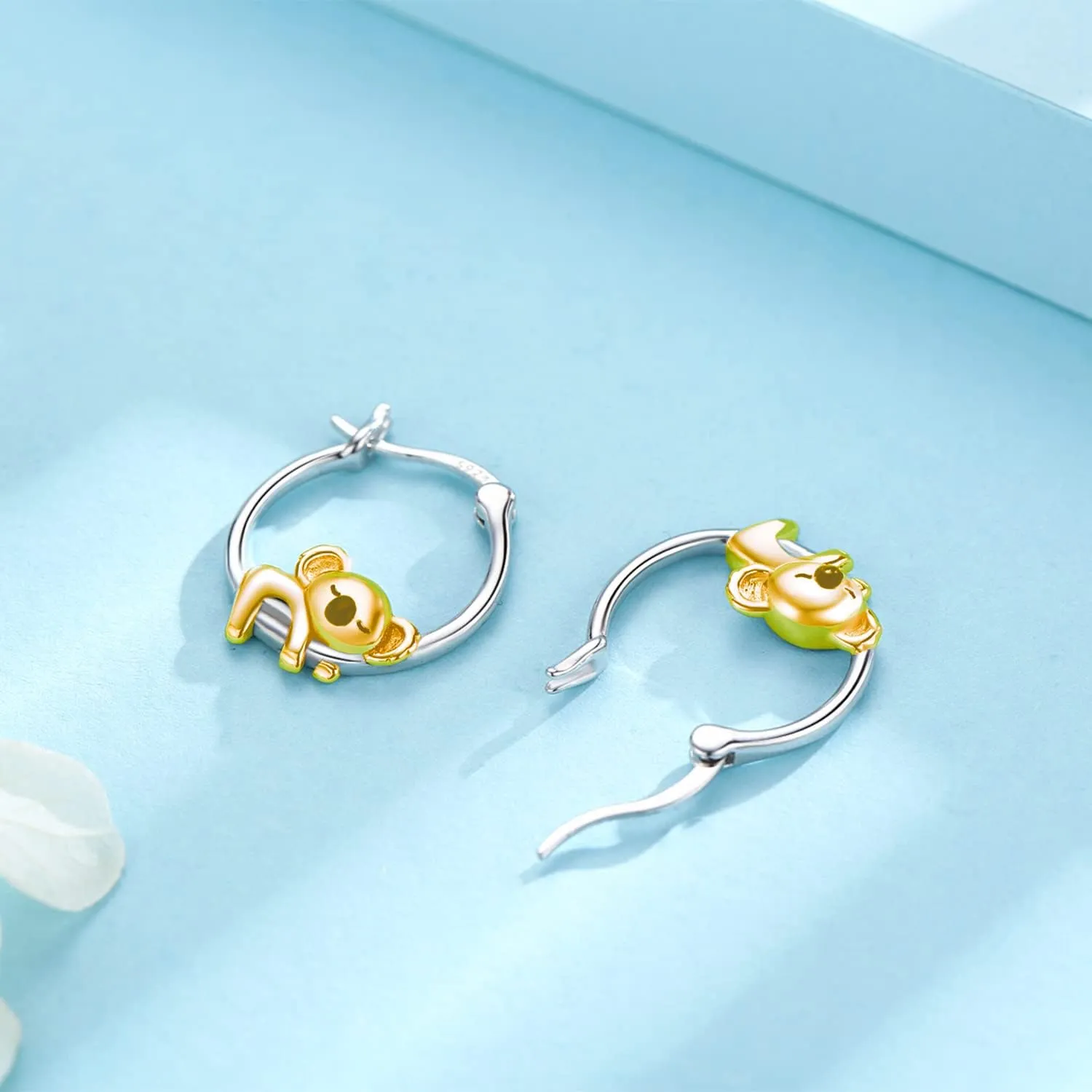 925 Sterling Silver Small Hoop Earrings for Sensitive Ears Cute Animal Jewelry Gifts for Women Daughter