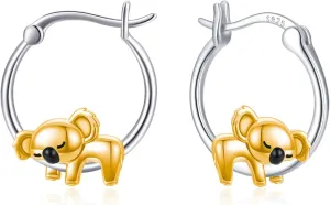 925 Sterling Silver Small Hoop Earrings for Sensitive Ears Cute Animal Jewelry Gifts for Women Daughter