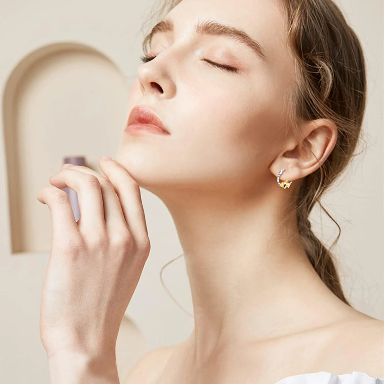 925 Sterling Silver Small Hoop Earrings for Sensitive Ears Cute Animal Jewelry Gifts for Women Daughter