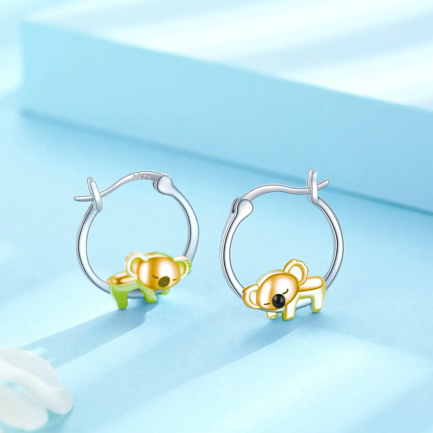 925 Sterling Silver Small Hoop Earrings for Sensitive Ears Cute Animal Jewelry Gifts for Women Daughter