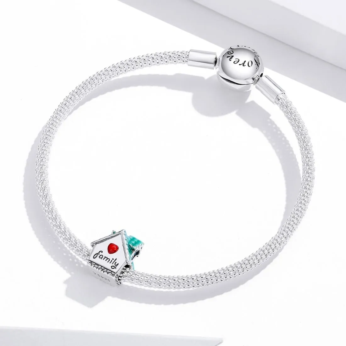 925 Sterling Silver Small House Beads For Diy Bracelets & Necklaces