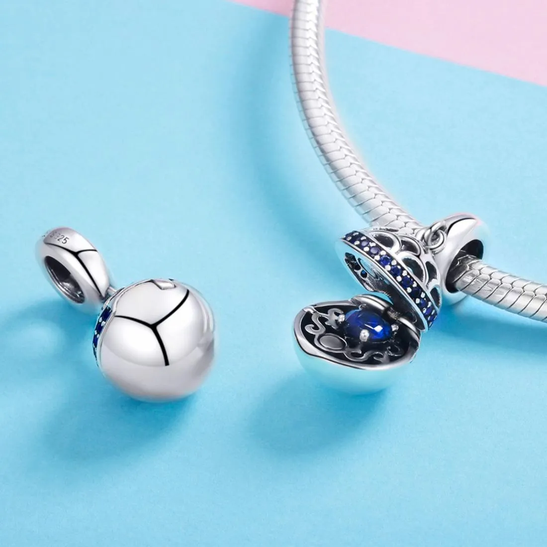 925 Sterling Silver Surprise Love Pendant For Diy Bracelets & Necklaces