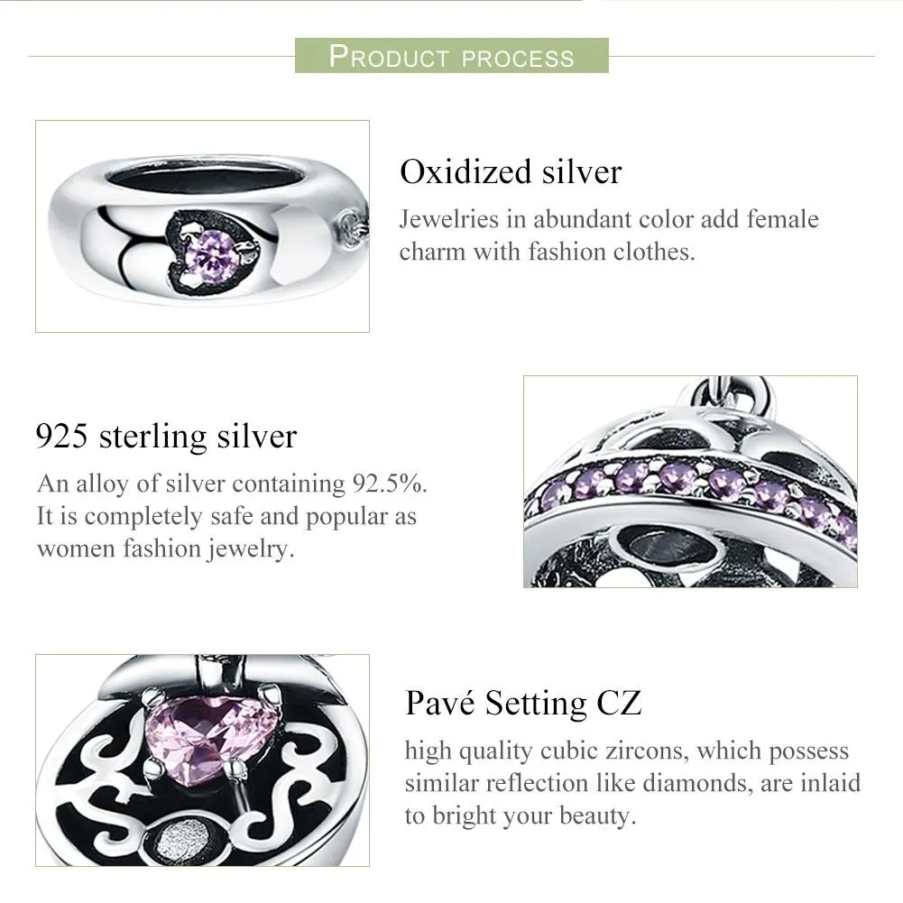 925 Sterling Silver Surprise Love Pendant For Diy Bracelets & Necklaces