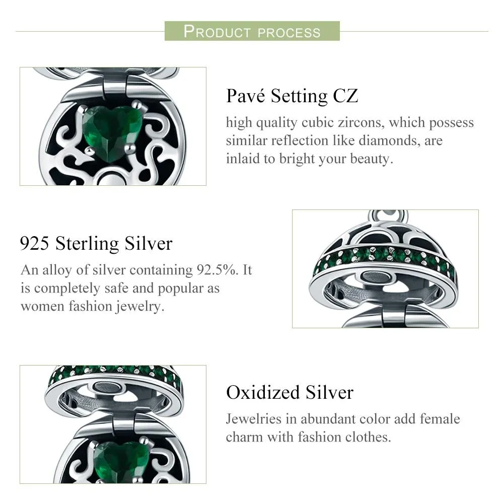 925 Sterling Silver Surprise Love Pendant For Diy Bracelets & Necklaces