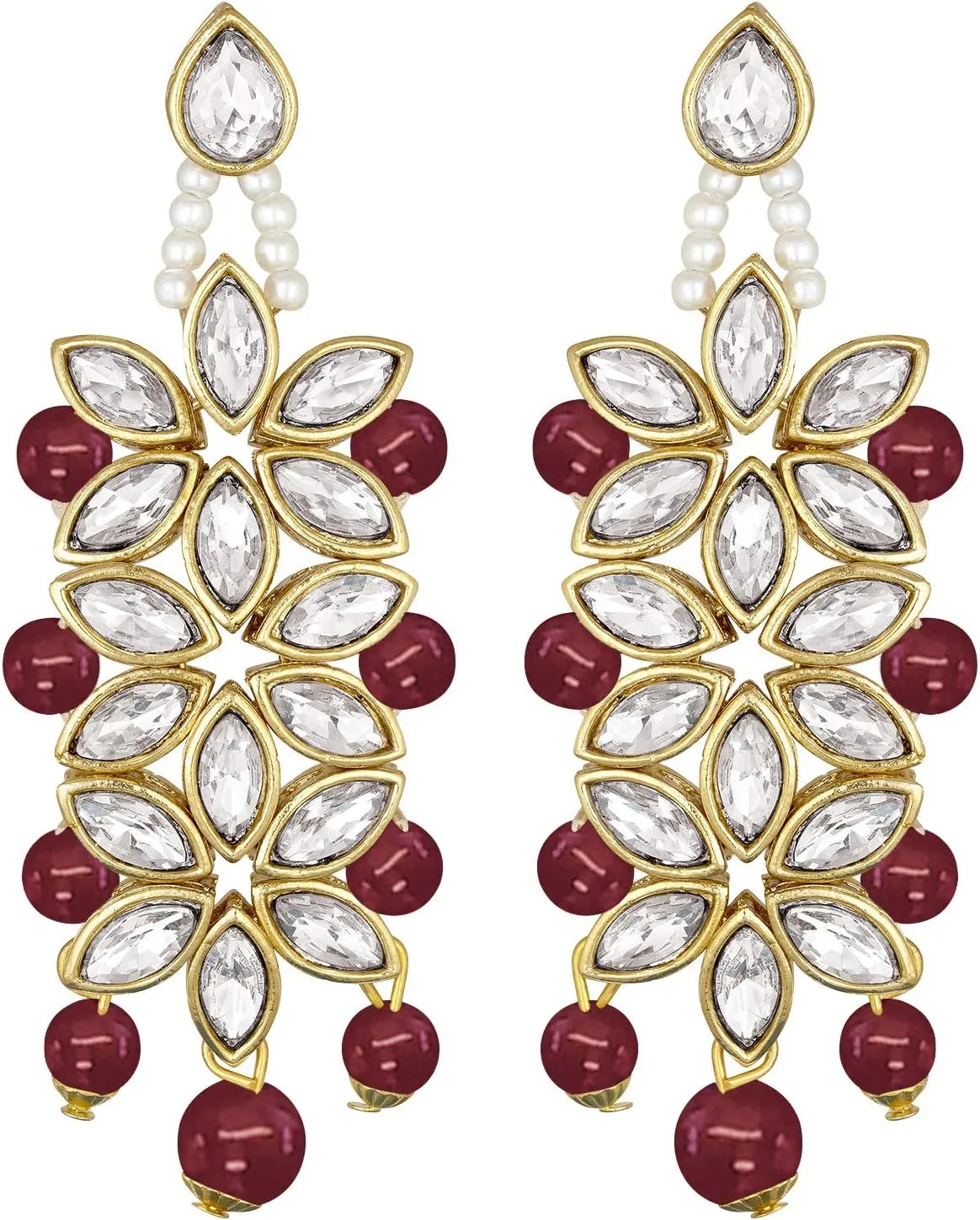 Aheli Indian Traditional Faux Kundan Pearl Bridal Choker Necklace Jewelry Set with Earring Maang Tikka Gift for Women