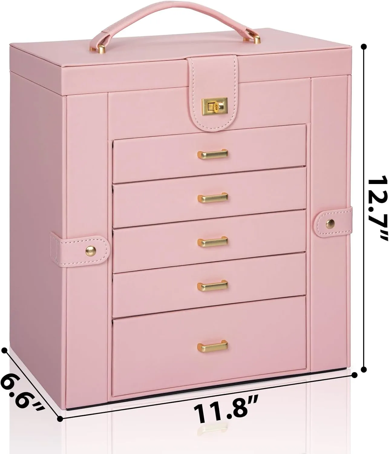 AKOZLIN Huge Jewelry Box Organizer Functional Extra Large Leather Jewelry Storage Case for Women Girls Ring Necklace Earring Bracelet Holder Organizer with Mirror