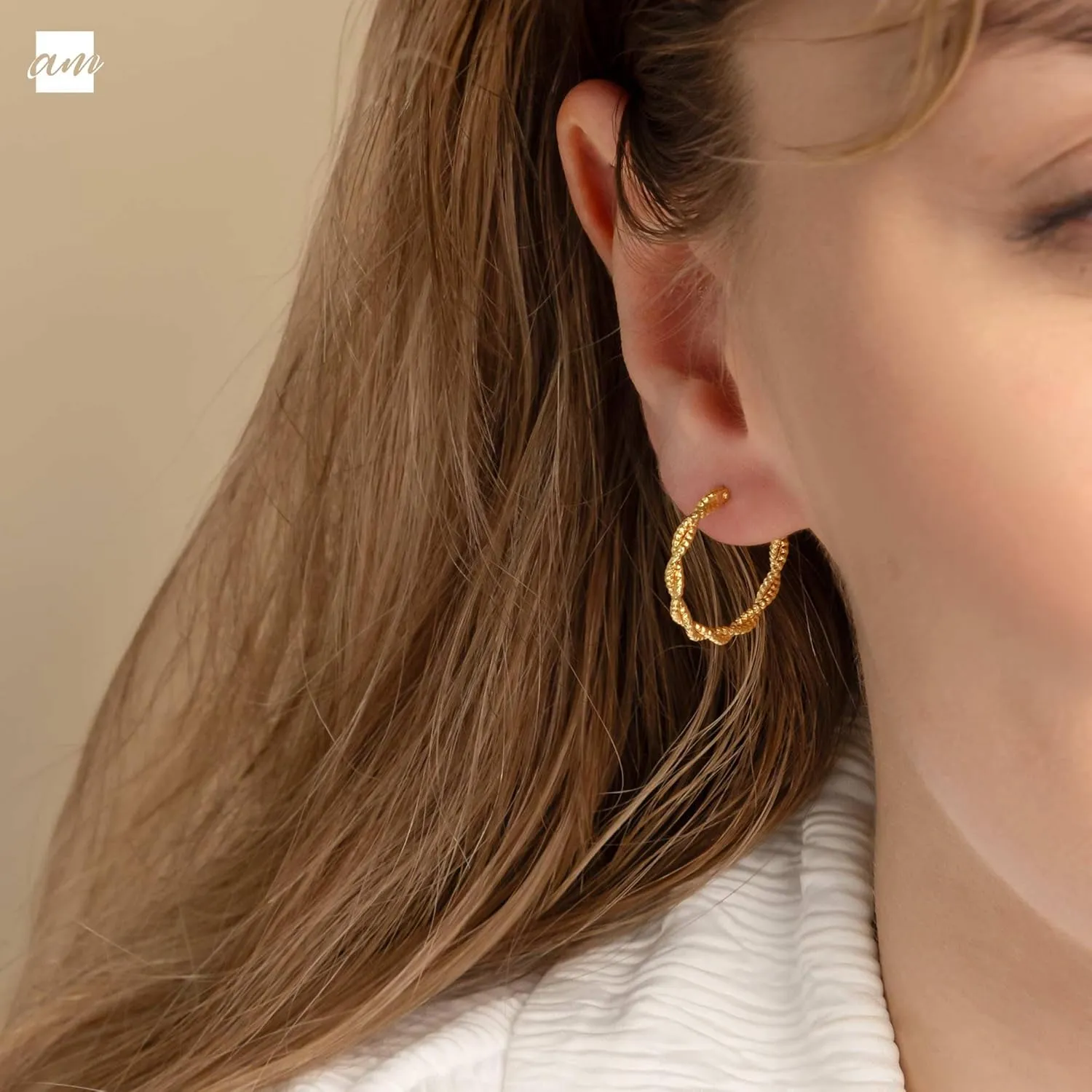 Amberta Italian 925 Sterling Silver Hoop Earrings for Women | Silver Twisted Hoops | Twisted Rope Hoop Earrings | Silver Round Hoop Earrings for Women