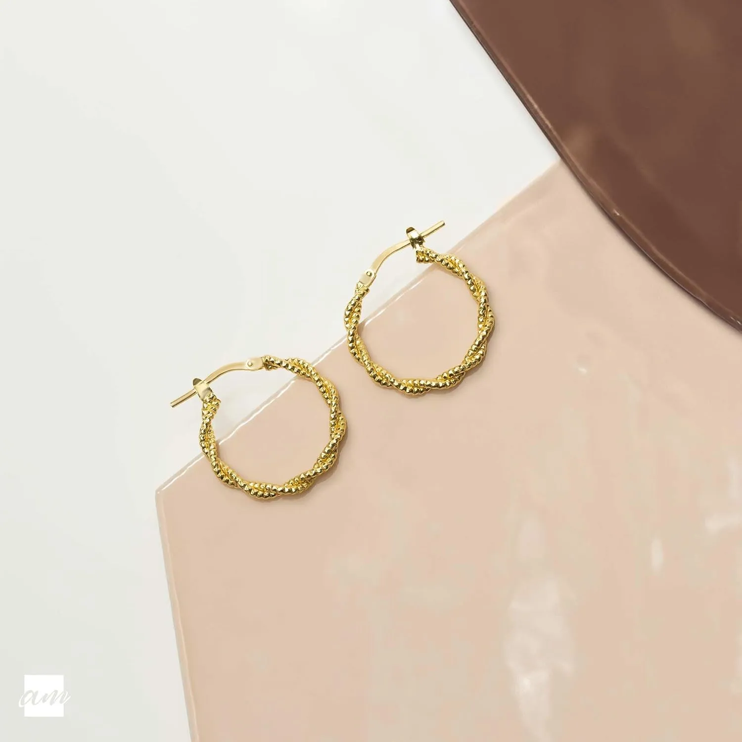 Amberta Italian 925 Sterling Silver Hoop Earrings for Women | Silver Twisted Hoops | Twisted Rope Hoop Earrings | Silver Round Hoop Earrings for Women