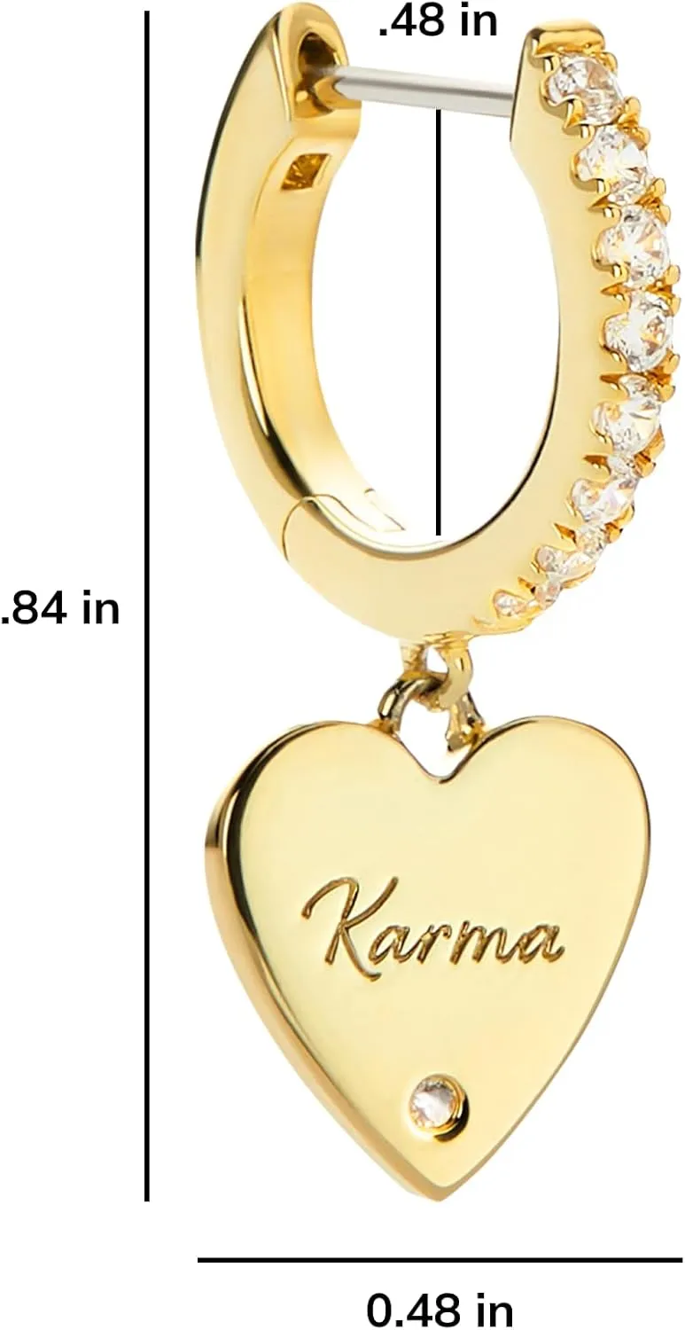 Ana Luisa Huggie Hoop Earrings - Solitaire Pendant Charm Earring - Dainty Hoop Pendant Earrings in 14K Gold Plated and Silver Rhodium Plated - Hypoallergenic, Water-Resistant, and Tarnish-Free