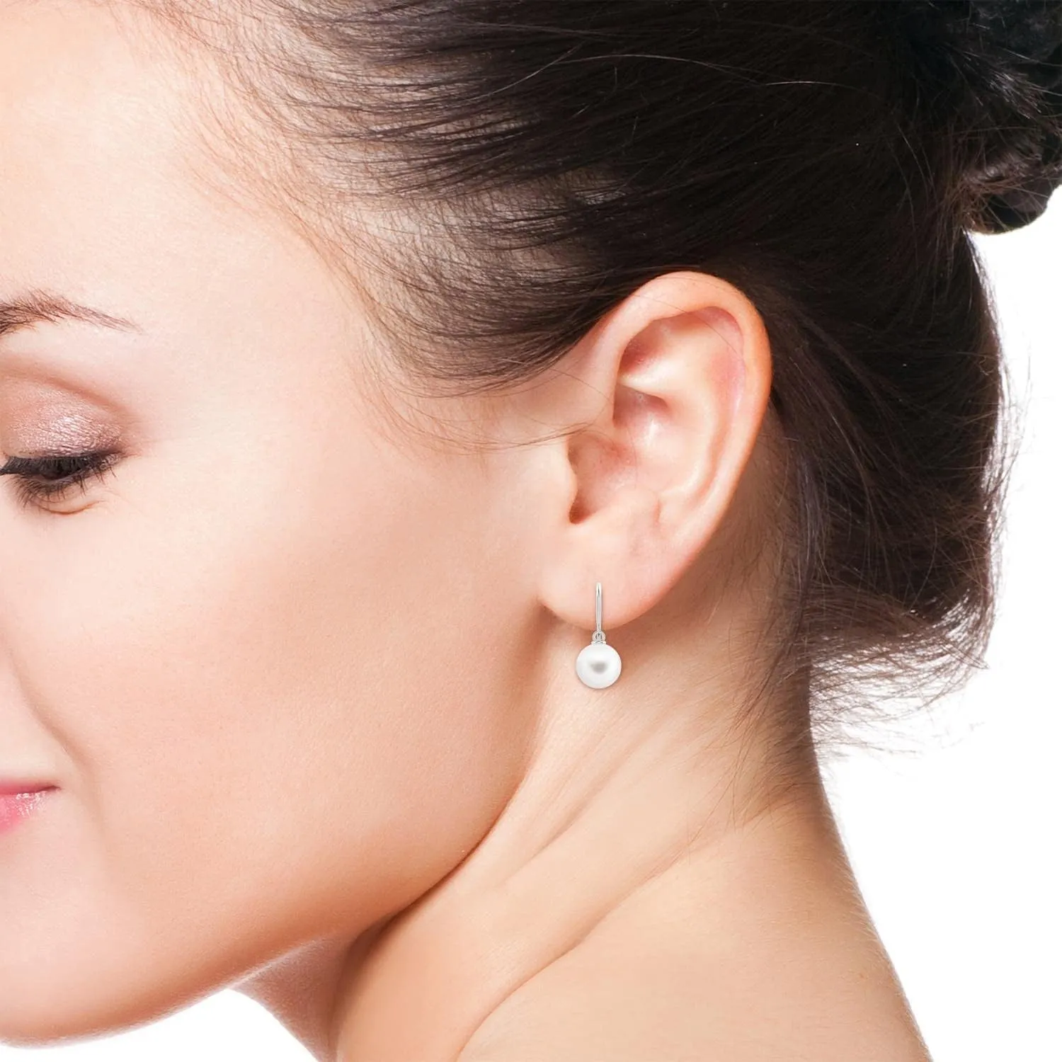 ANGARA Freshwater Cultured Pearl Drop Earrings for Women in Sterling Silver / 14K Solid Gold | June Birthstone, Birthday, Engagement, Anniversary, Wedding Jewelry Gift for Women