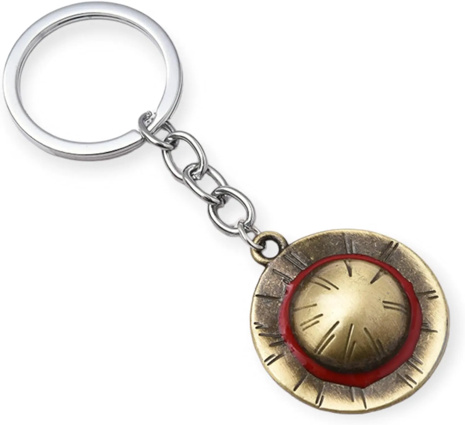 Anime One Piece Hat Keychain, Luffy Straw Hat Anime Keychains One Piece Merch Accessories for Fans