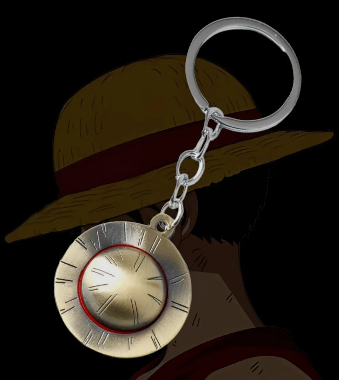 Anime One Piece Hat Keychain, Luffy Straw Hat Anime Keychains One Piece Merch Accessories for Fans