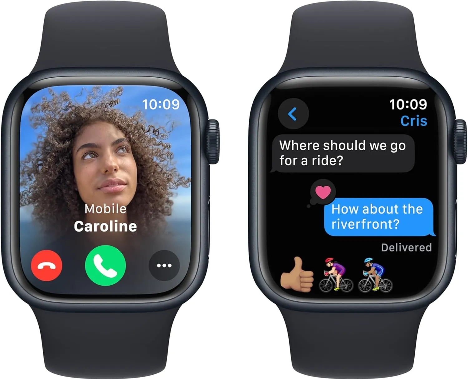 Apple Watch Series 9 GPS 41mm Midnight Aluminum Case with Midnight Sport Band - M/L (Renewed)
