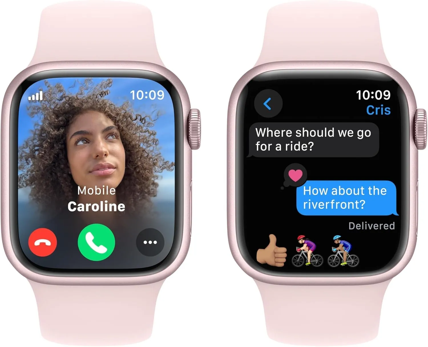 Apple Watch Series 9 [GPS   Cellular 41mm] Pink Aluminum Case with Pink Sport Band S/M (Renewed)