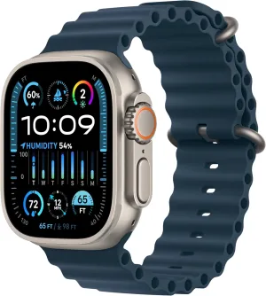 Apple Watch Ultra 2 [GPS   Cellular 49mm] Smartwatch with Rugged Titanium Case & Blue Ocean Band One Size. Fitness Tracker, Precision GPS, Action Button, Extra-Long Battery Life