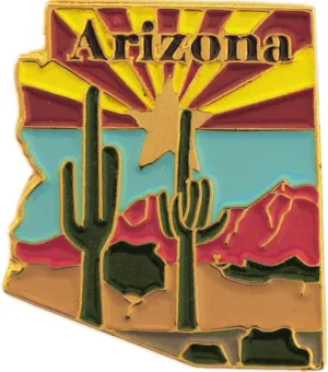 Arizona State Shaped Map Lapel Metal Pin
