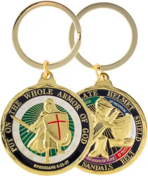 Artisan Owl Armor of God Challenge Coin Keychain Commemorative Coins