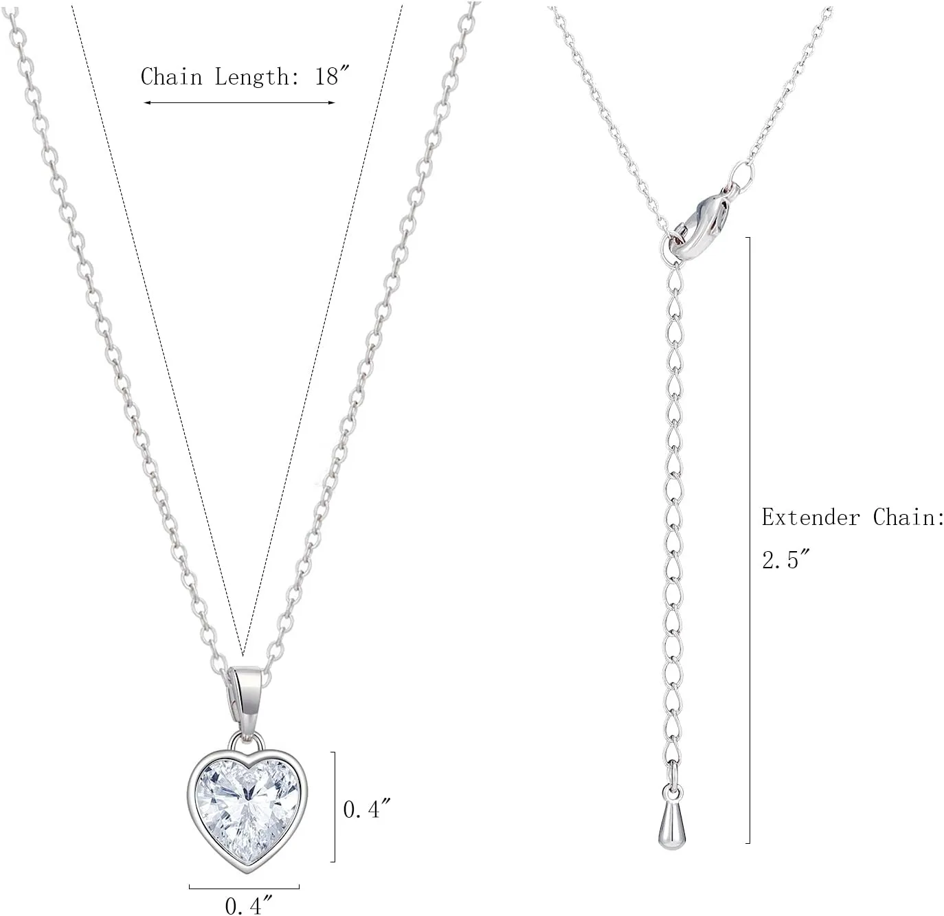 Ascona Silver/14K Gold/Rose Gold Plated Cubic Zirconia Necklace,Dainty Infinity Simulated Diamond Pendant Necklace for Women Jewelry Gift Bridesmaid Necklace