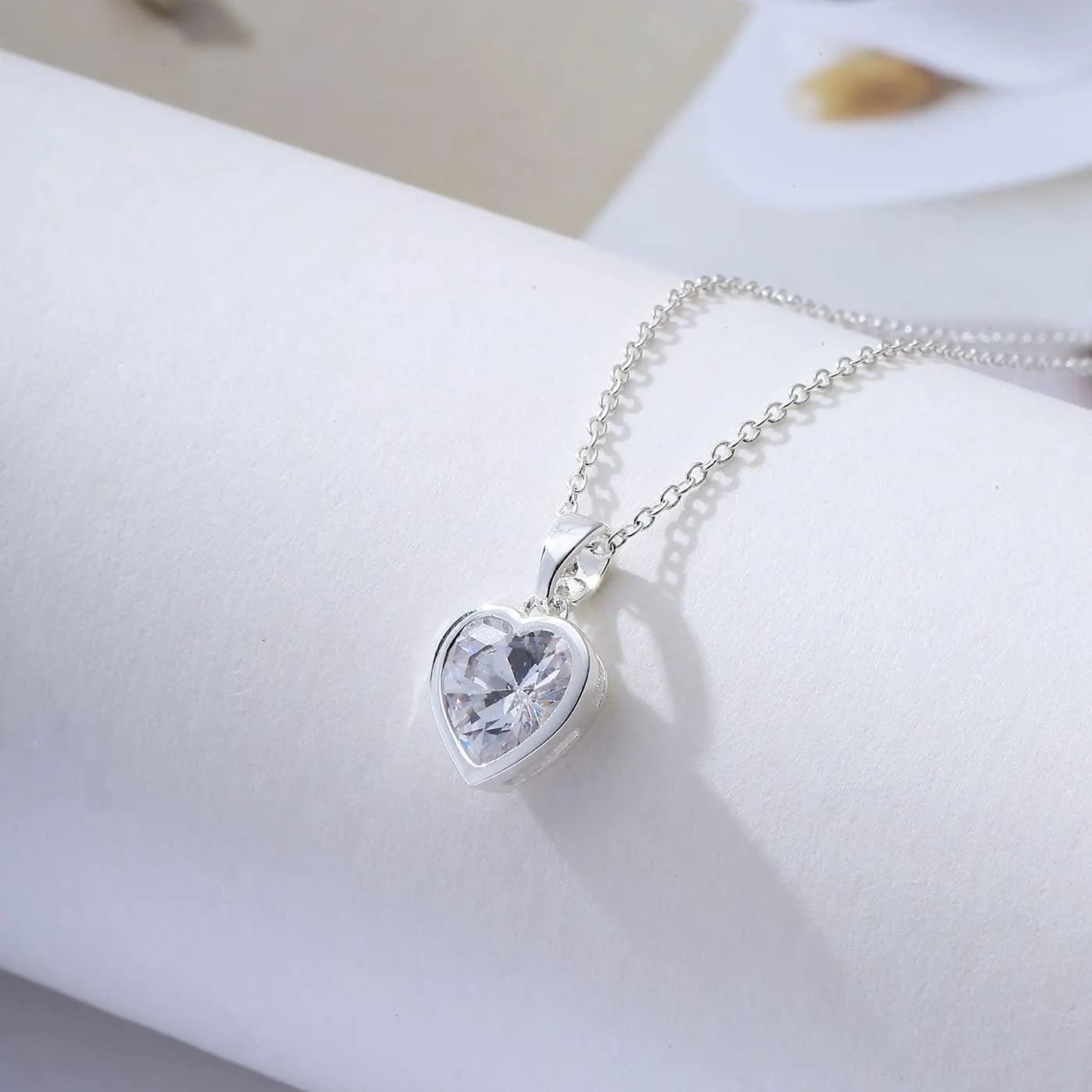 Ascona Silver/14K Gold/Rose Gold Plated Cubic Zirconia Necklace,Dainty Infinity Simulated Diamond Pendant Necklace for Women Jewelry Gift Bridesmaid Necklace