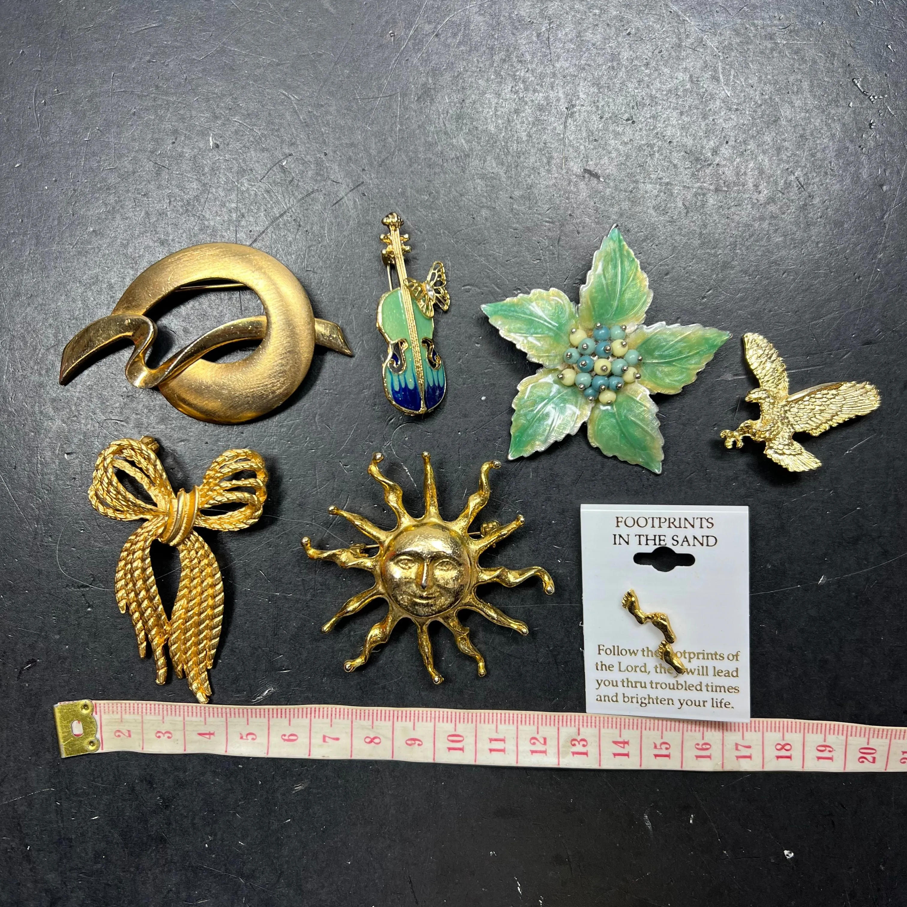 Assorted Styles Gold Silver Tone Brooches Pin Sun Flower Eagle