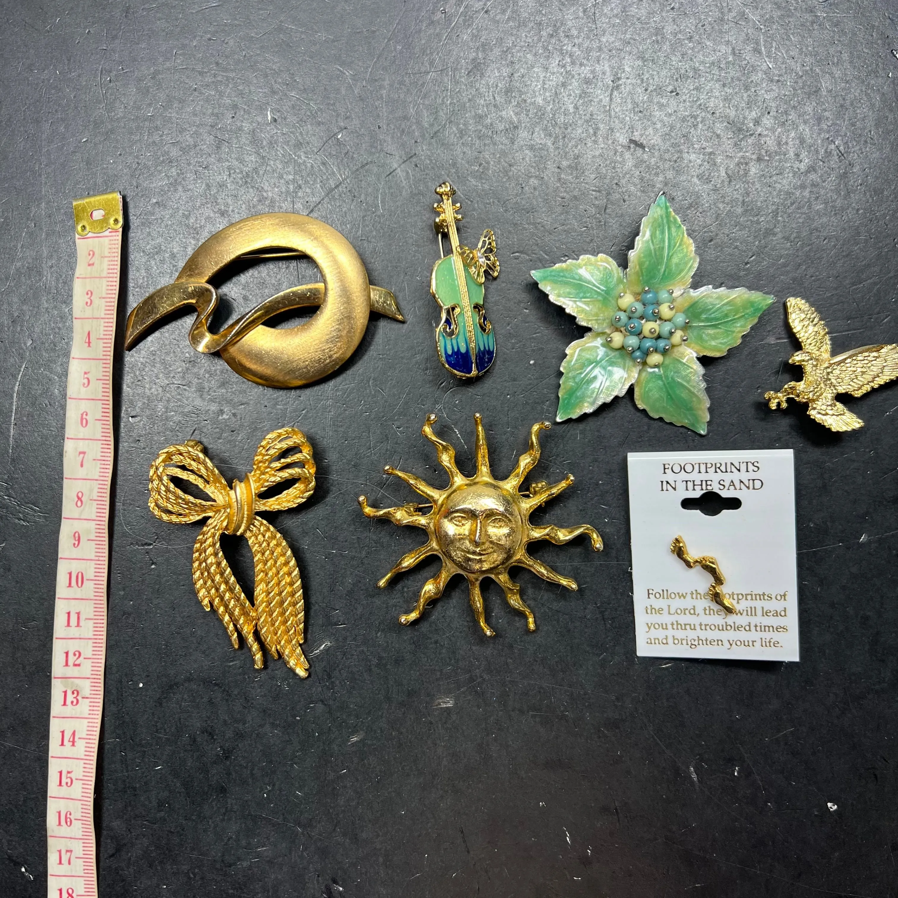 Assorted Styles Gold Silver Tone Brooches Pin Sun Flower Eagle