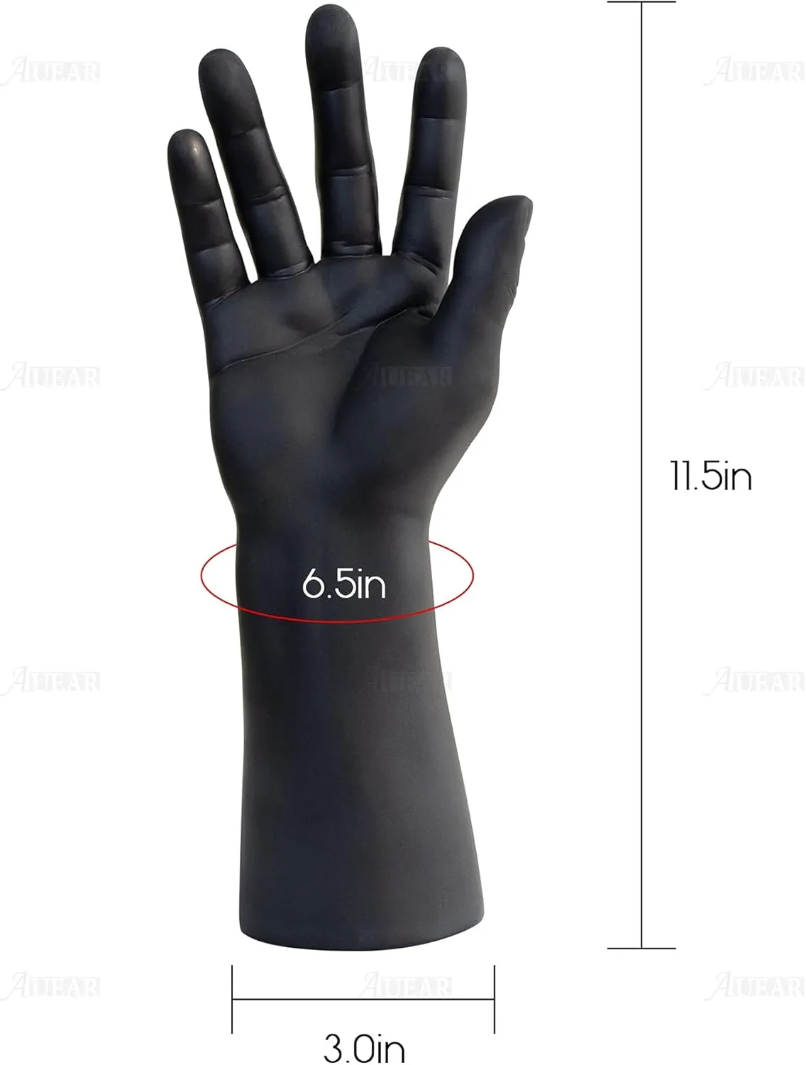 AUEAR, Male Mannequin Hand Display Ring Holder Organizer Stand for Jewelry Bracelet Black