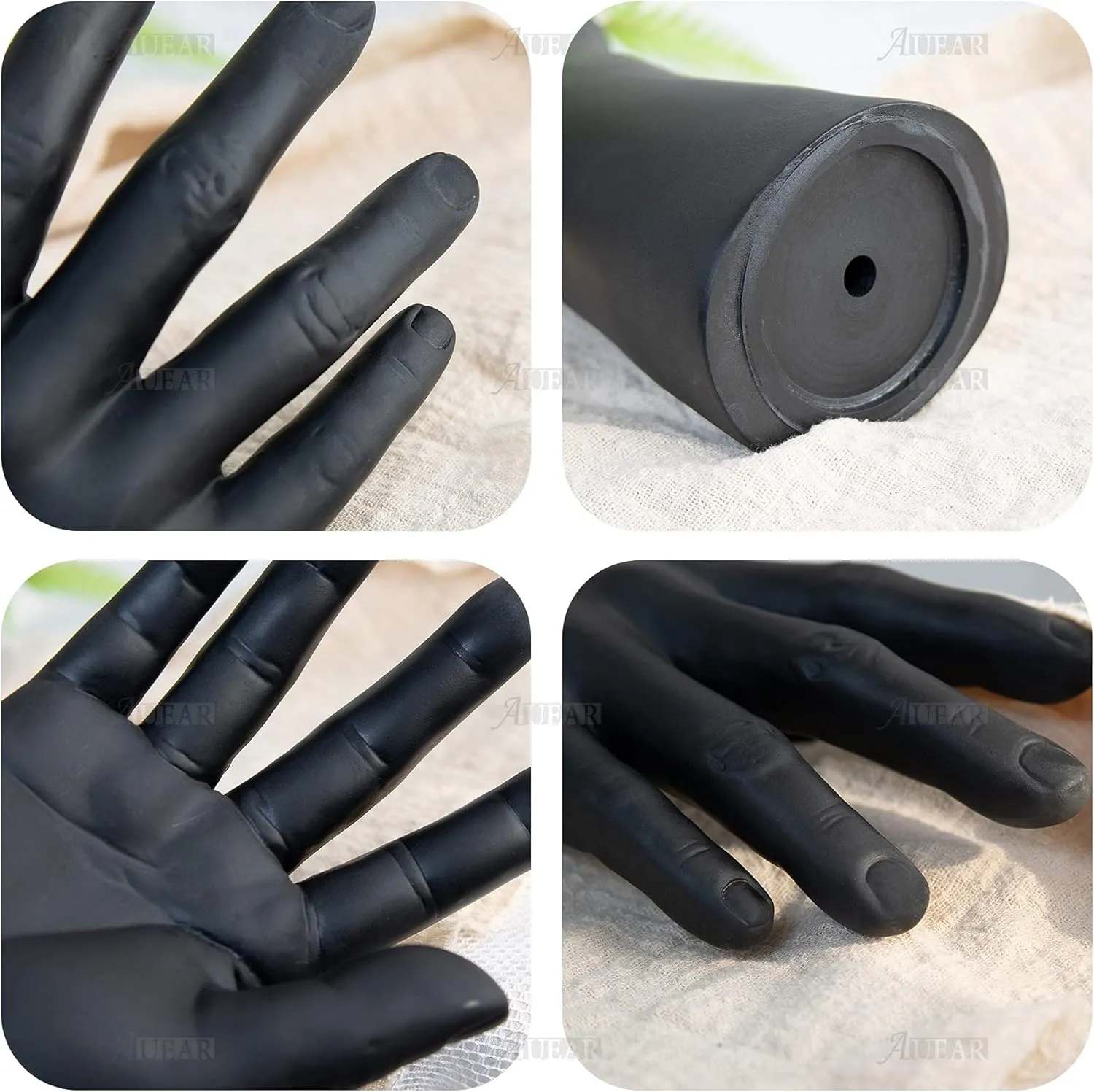 AUEAR, Male Mannequin Hand Display Ring Holder Organizer Stand for Jewelry Bracelet Black