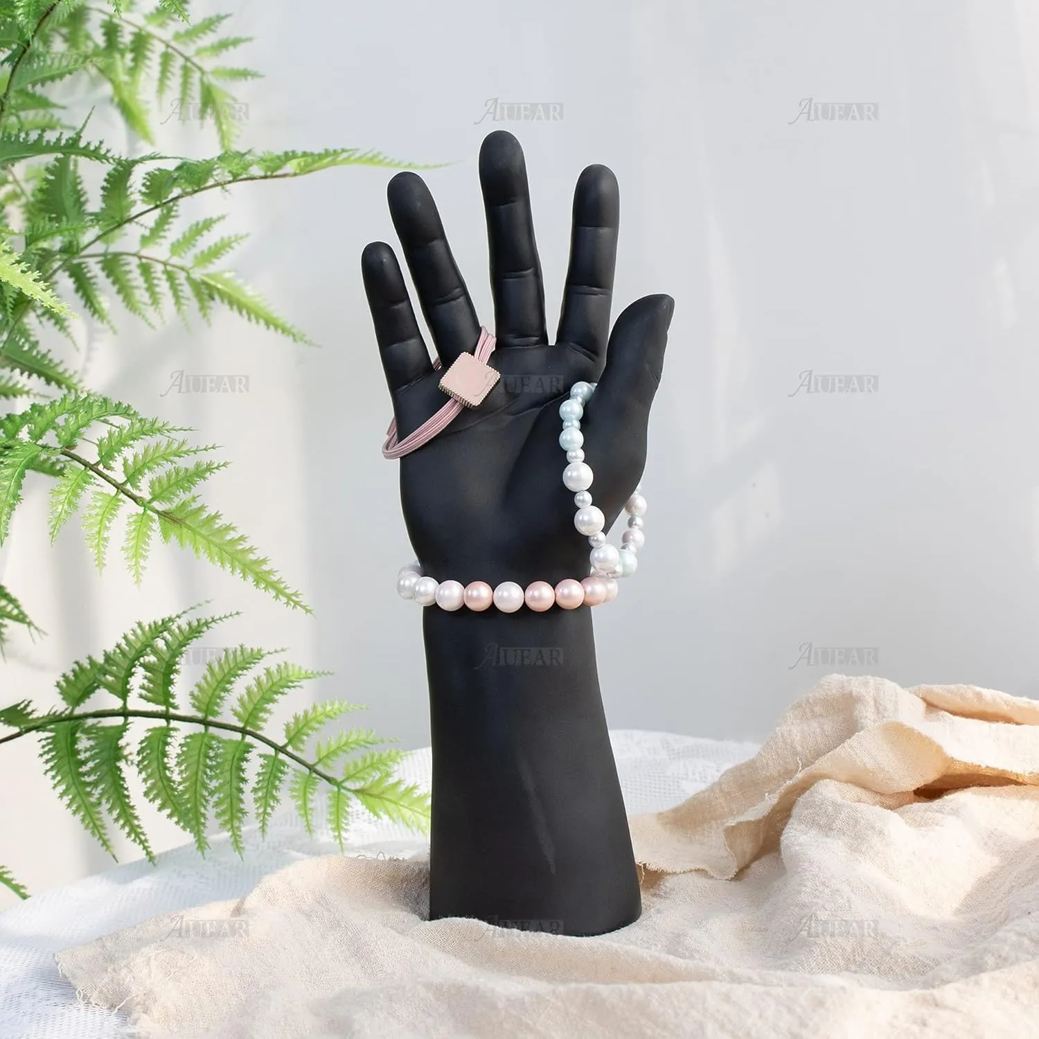 AUEAR, Male Mannequin Hand Display Ring Holder Organizer Stand for Jewelry Bracelet Black