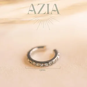 Azia Jewelry Ear Cuff, Ear Cuffs, Cuff Earrings for Women, Ear Cuff Earrings for Women, Gold Ear Cuff, Simple Rhinestone Ear Cuff Clip Earrings (Gold Tone or Silver Tone)