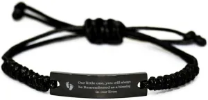 Baby Loss Gift Memorial Bracelets,Our little one, you will always be remembered as a blessing in our lives,Miscarriage Keepsake For Dad Mum,Stillbirth Bereavement Gift,rope bracelet