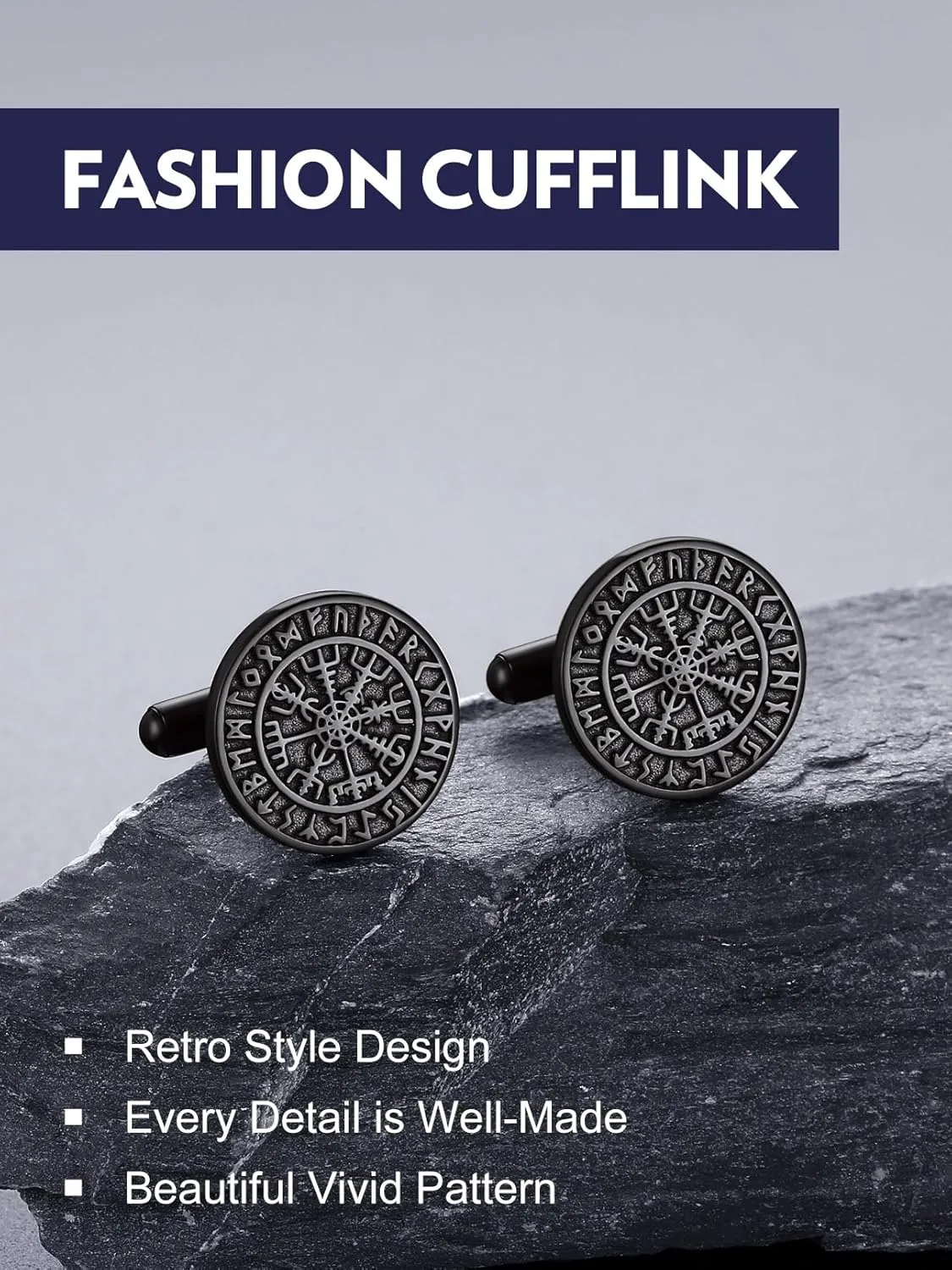 Bandmax Mens Cufflinks Stainless Steel Viking/Skull/Masonic Cuff Links for Men Best Gift for Father Husband Son
