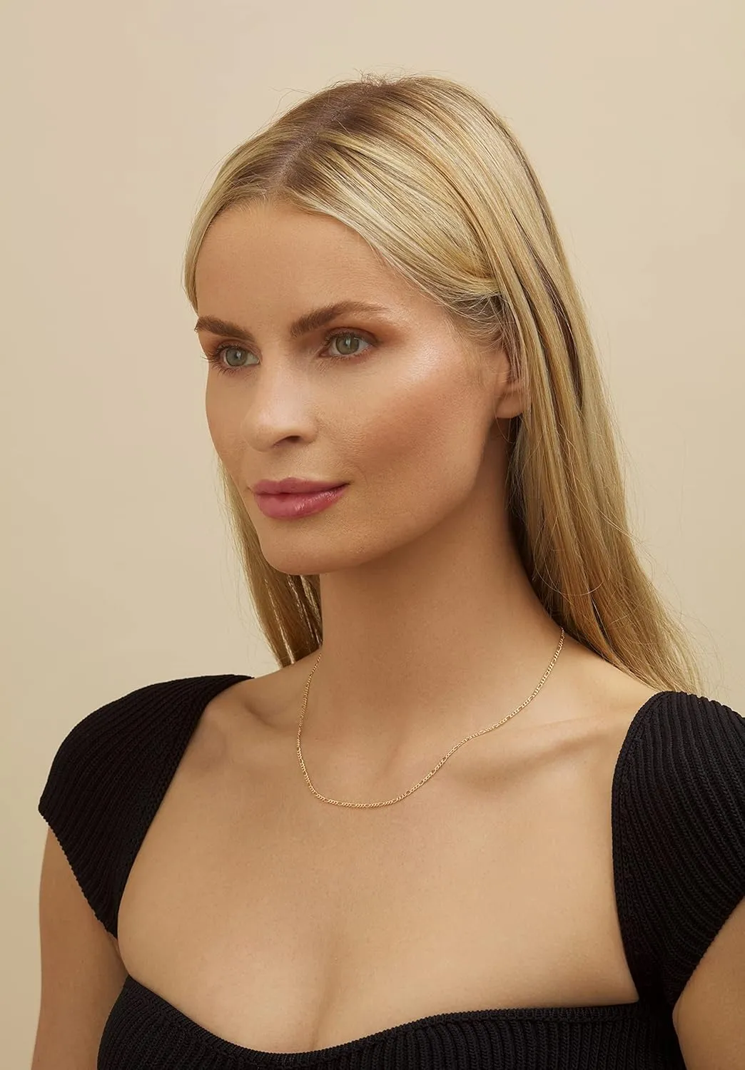 Barzel 18K Gold Plated Figaro Chain Necklace 2MM, 2.5MM, 3MM, 4MM, 4.5MM & 5MM for Women & Men