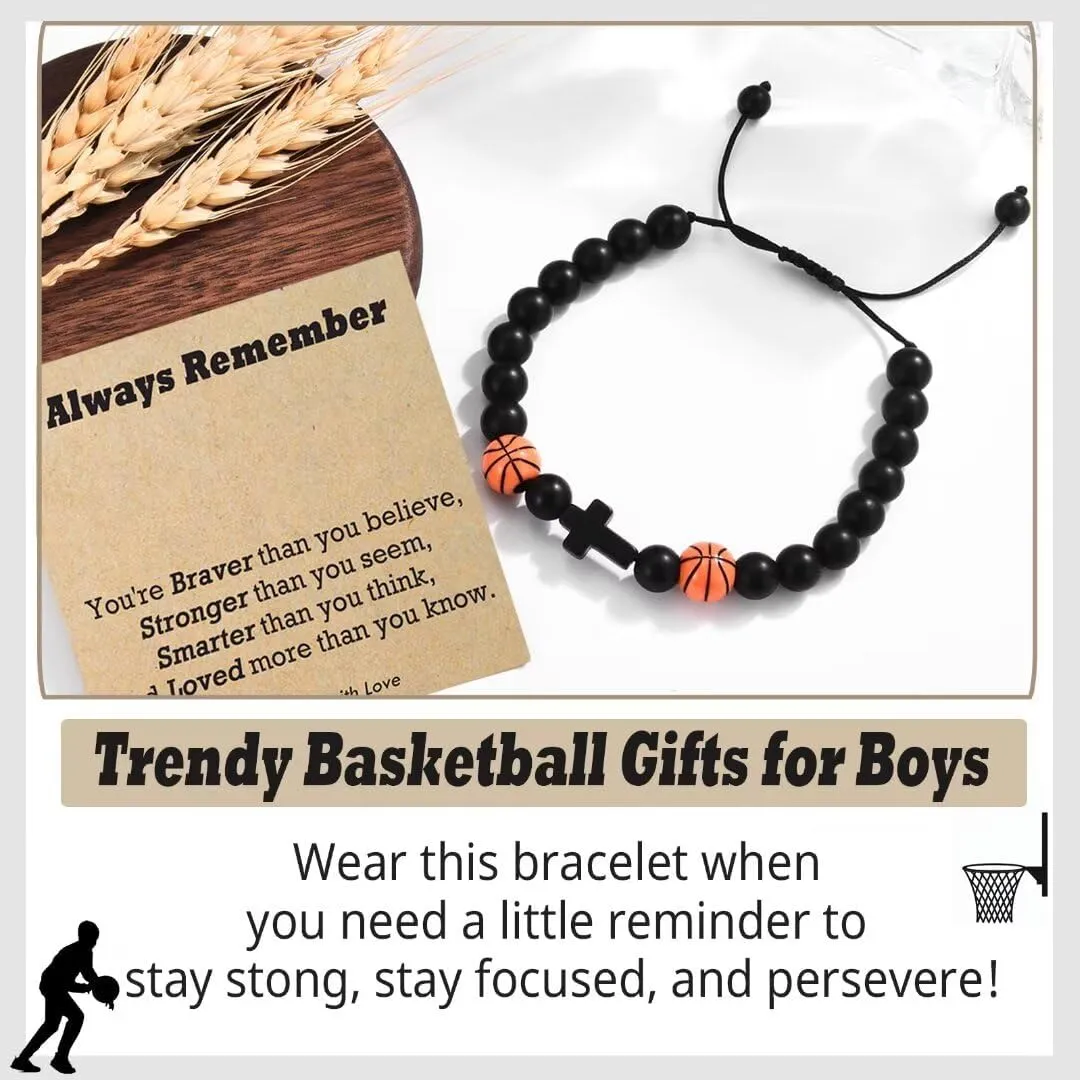 Basketball Soccer Baseball Football Gifts for Teen Boys, Bracelets for Boys Gifts Ideas for Birthday/Valentine/Christmas
