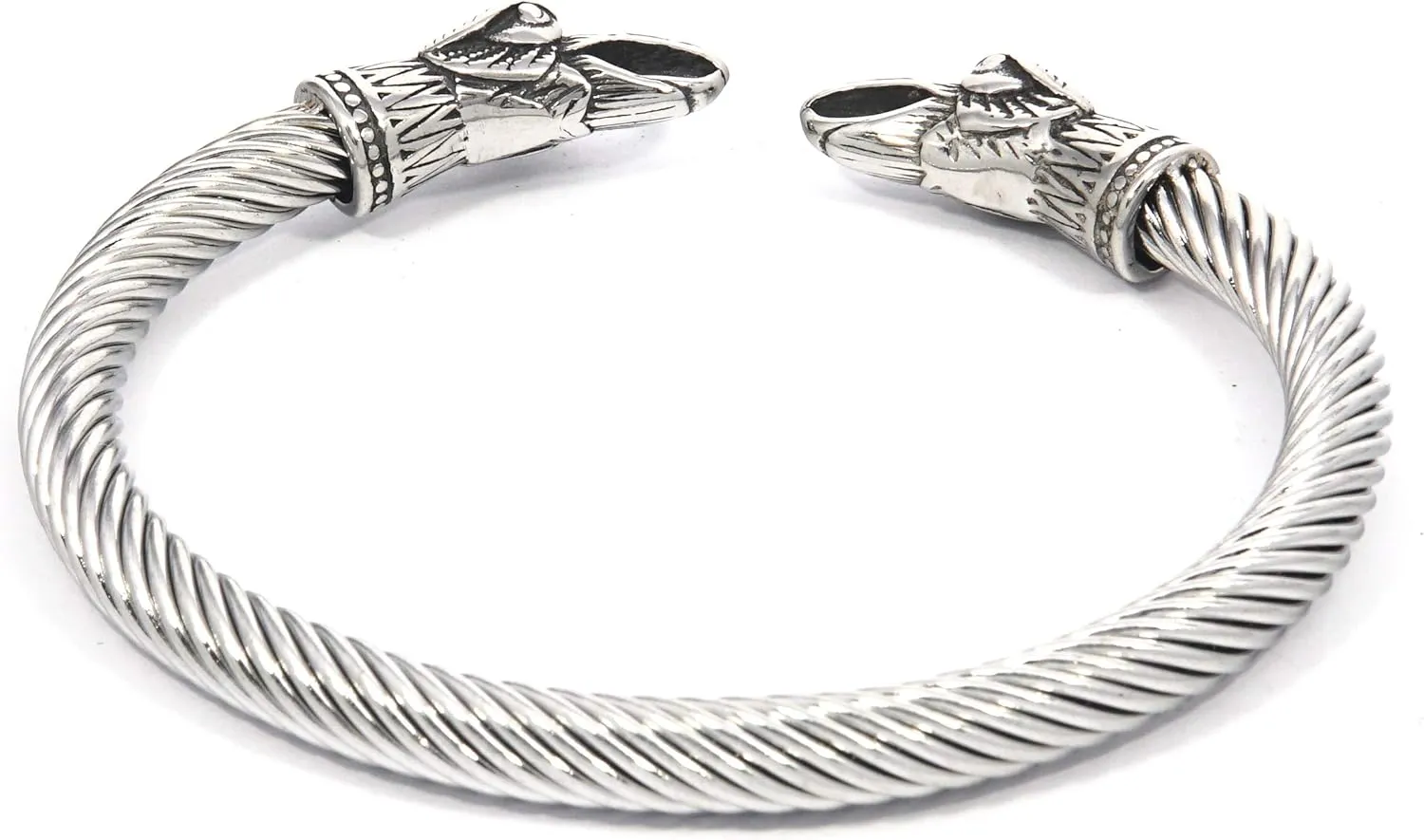 BAVIPOWER Norse Stainless Steel Bracelet Viking Wolf Heads Dragon Serpent Odin Raven Jewelry Protection for Men Women Powerful Amulet