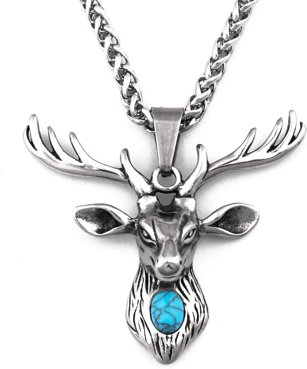 BaviPower Viking Wolf Deer Bear Boar Totem Tiger Lion Pendant Stainless Steel Necklace Spirit Animal Powerful Protection For Men Women