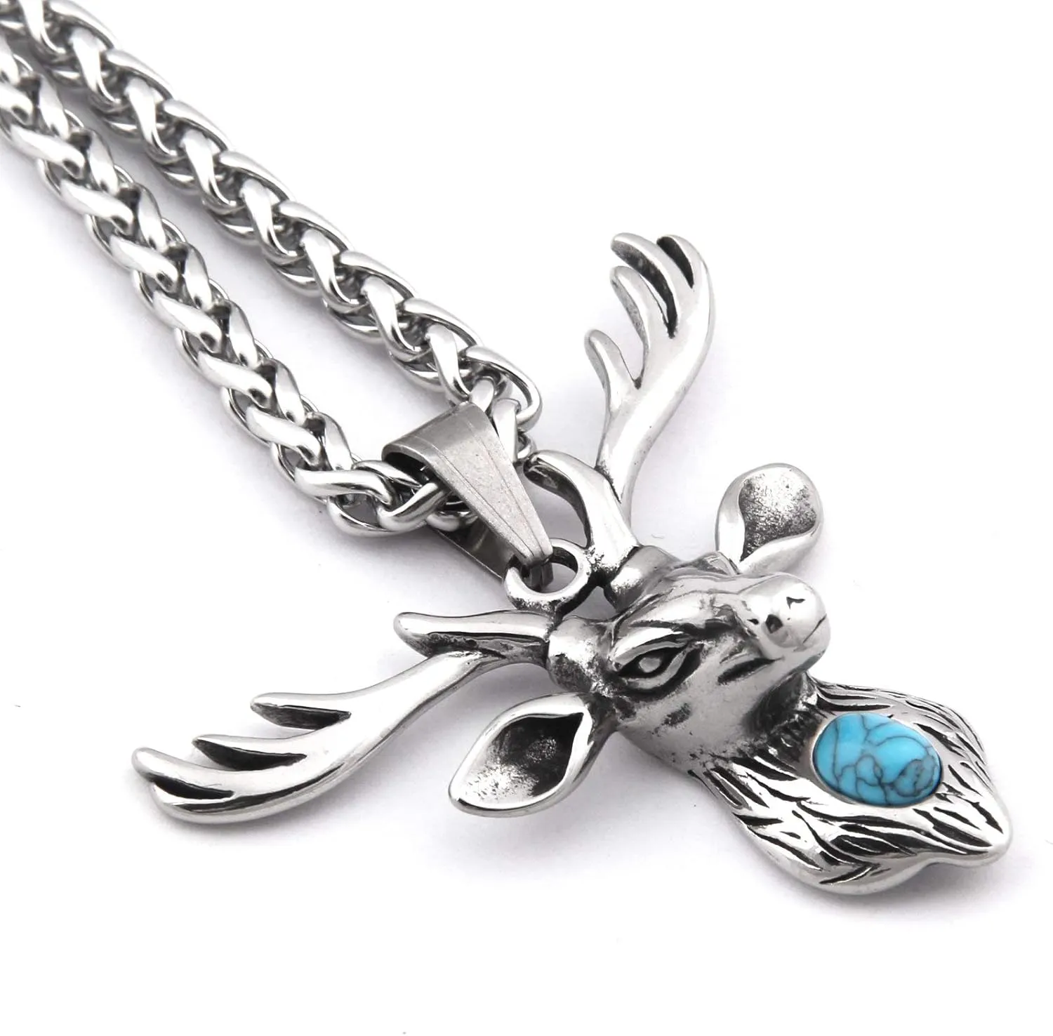 BaviPower Viking Wolf Deer Bear Boar Totem Tiger Lion Pendant Stainless Steel Necklace Spirit Animal Powerful Protection For Men Women