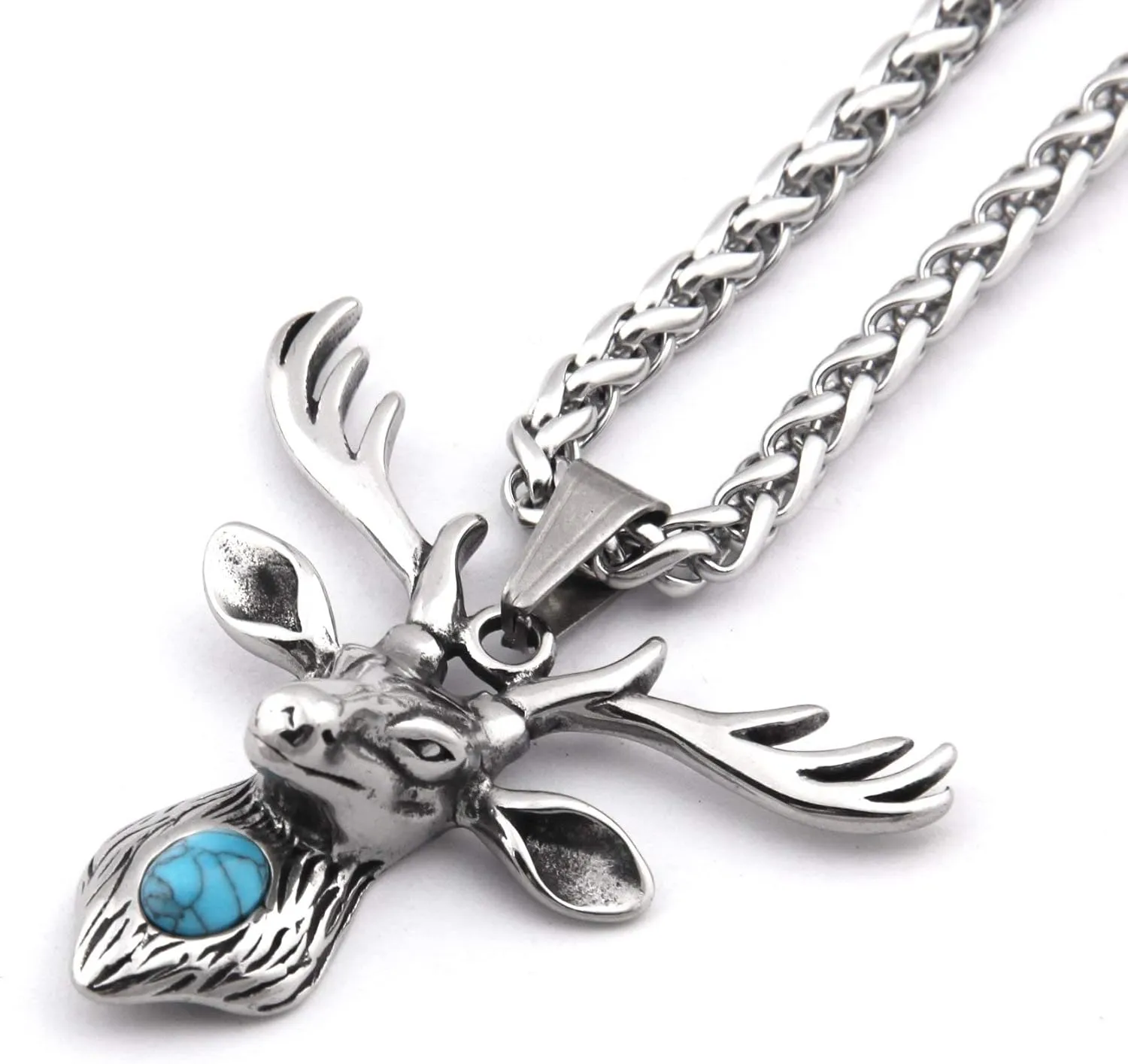 BaviPower Viking Wolf Deer Bear Boar Totem Tiger Lion Pendant Stainless Steel Necklace Spirit Animal Powerful Protection For Men Women
