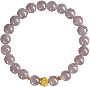 Beaded Stretch Bracelet for Women, 8mm Natural violet jade Gemstones, Purple Jade Bracelet, Imitation Gold Lotus Flower, Healing Jade Bracelet, Perfect Jewelry Gifts for Women