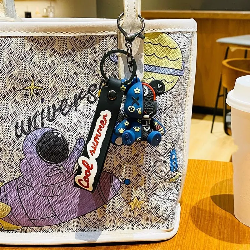 Bear Resin Keychain Bear Key Ring Bag Charm for Car Keys, Backpack Accessories,Decoration Gift for Women Girls