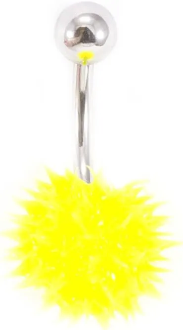 Belly Button Ring Navel Piercing with Spike Silicone Ball
