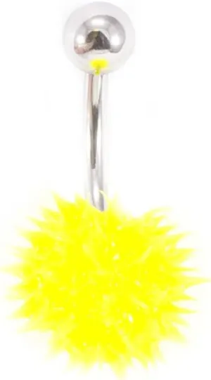 Belly Button Ring Navel Piercing with Spike Silicone Ball